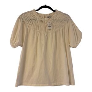 NWT - J. Crew Factory Cream Top with Gathered Neckline